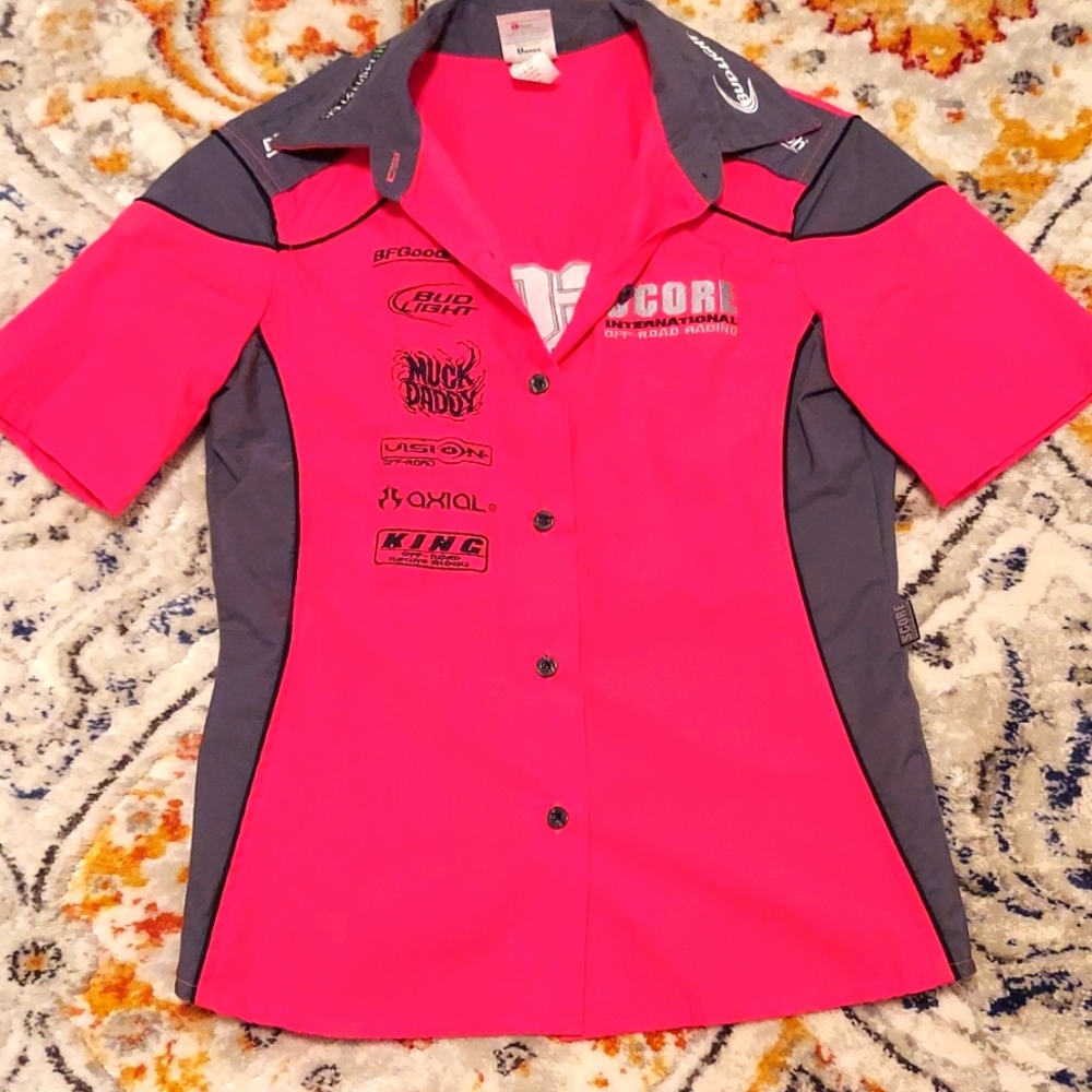 SCORE Racing Women's Button Up Crew Style Shirt
